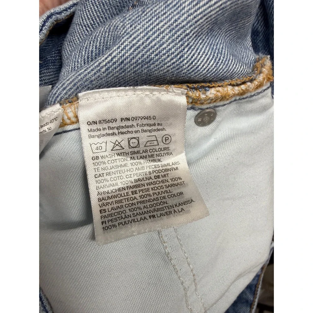 H&M Loose Ample Jeans Mens 29/32 Blue Grunge Light Wash Relaxed Fit Denim